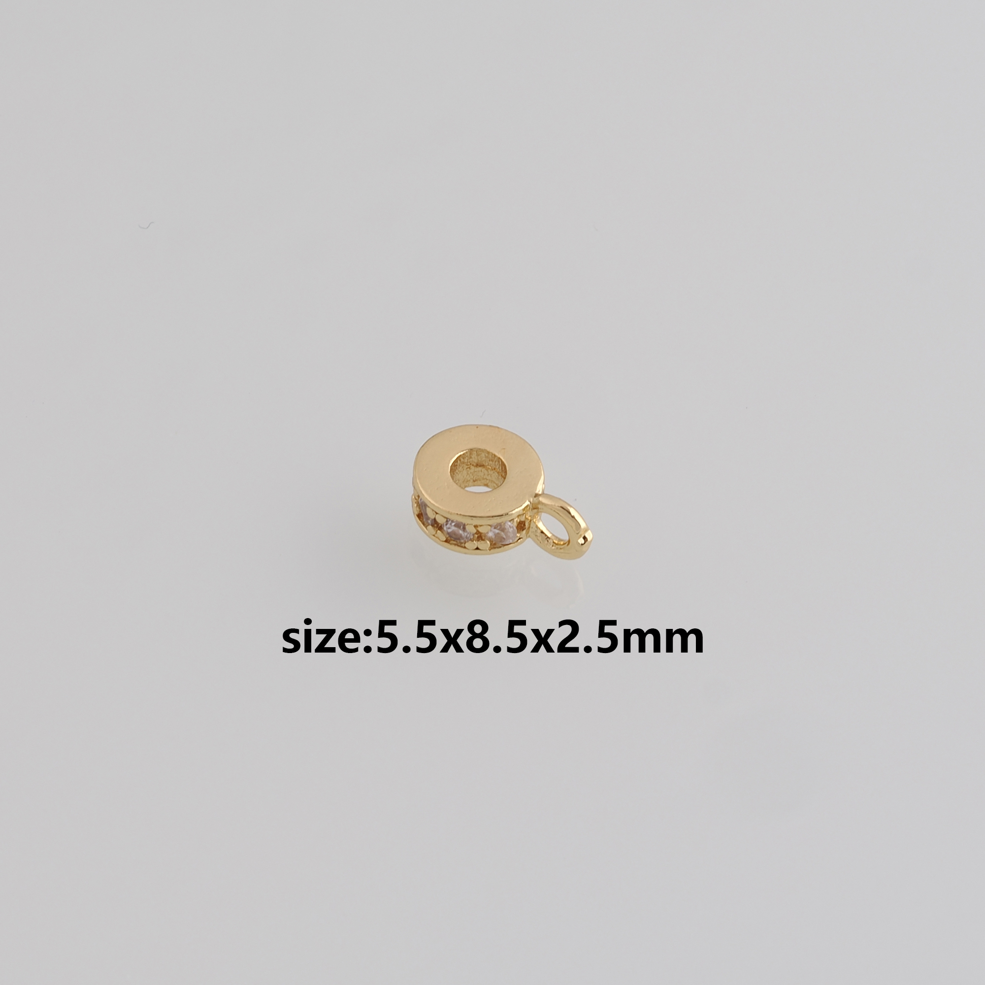 18K Gold Filled Round Flat Spacer Beads,With Loop,Dainty Round Spacer Beads,DIY Jewelry Making Supply