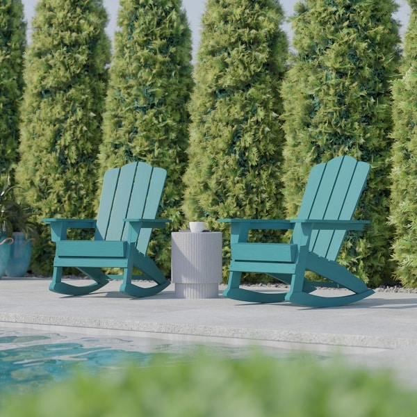 Commercial AllWeather Rocking Adirondack Chair with Swiveling Cupholder