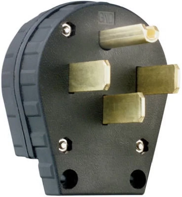 Pass & Seymour Heavy Duty Dual Power Range/Dryer Angle Plug, Black, Each