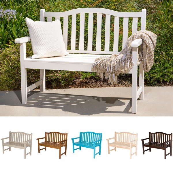 Moniek 45inch WeatherResistant Solid Wood Outdoor Patio Garden Bench