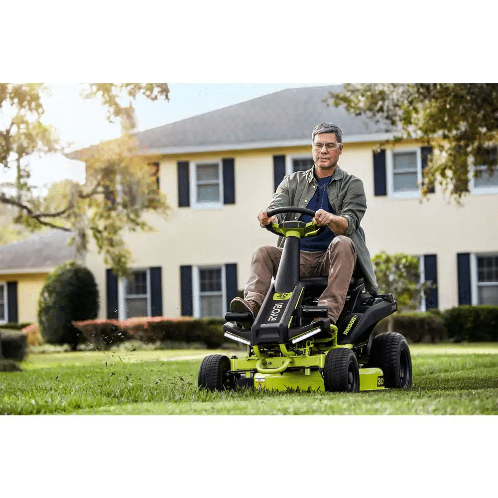 Ryobi 48V Brushless 30 in. 50 Ah Battery Electric Rear Engine Riding Mower