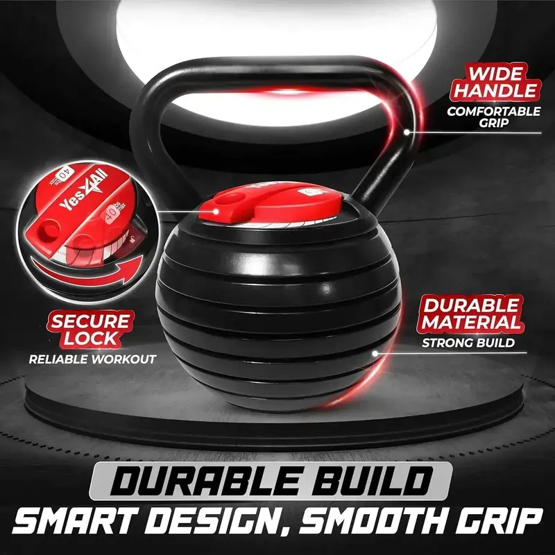 Yes4All Adjustable Kettlebell Handle – Convertible Weight System with Grip Options