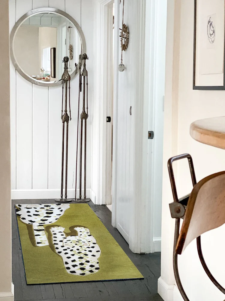 CP071 - Vintage Green C@rtier Cheetah / Island Platform Carpet Bar Carpet Kitchen Dressing Room Bedroom Bedside