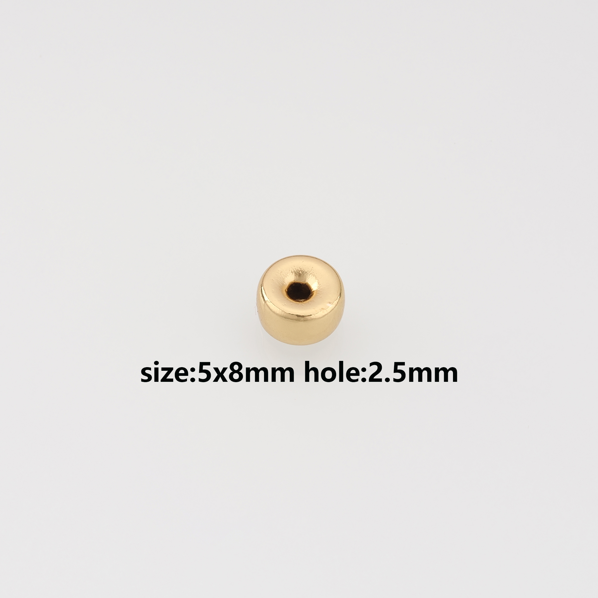 10Pcs 18K Gold Filled Cylinder Spacer Beads,Barrel Beads for Bracelet Jewelry Necklace Making Supply