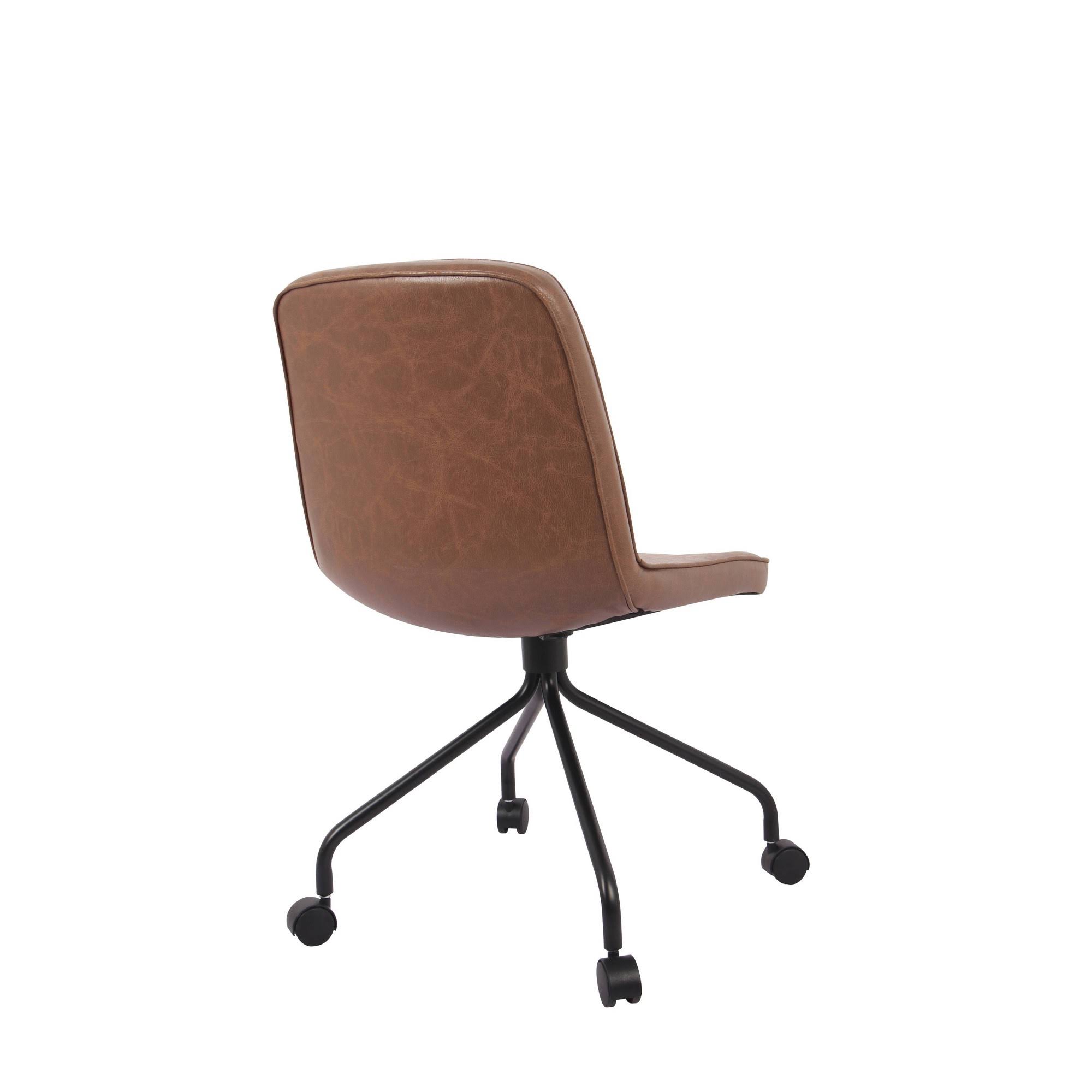 WOVENBYRD Modern Armless Rolling Home Office Chair - Brown
