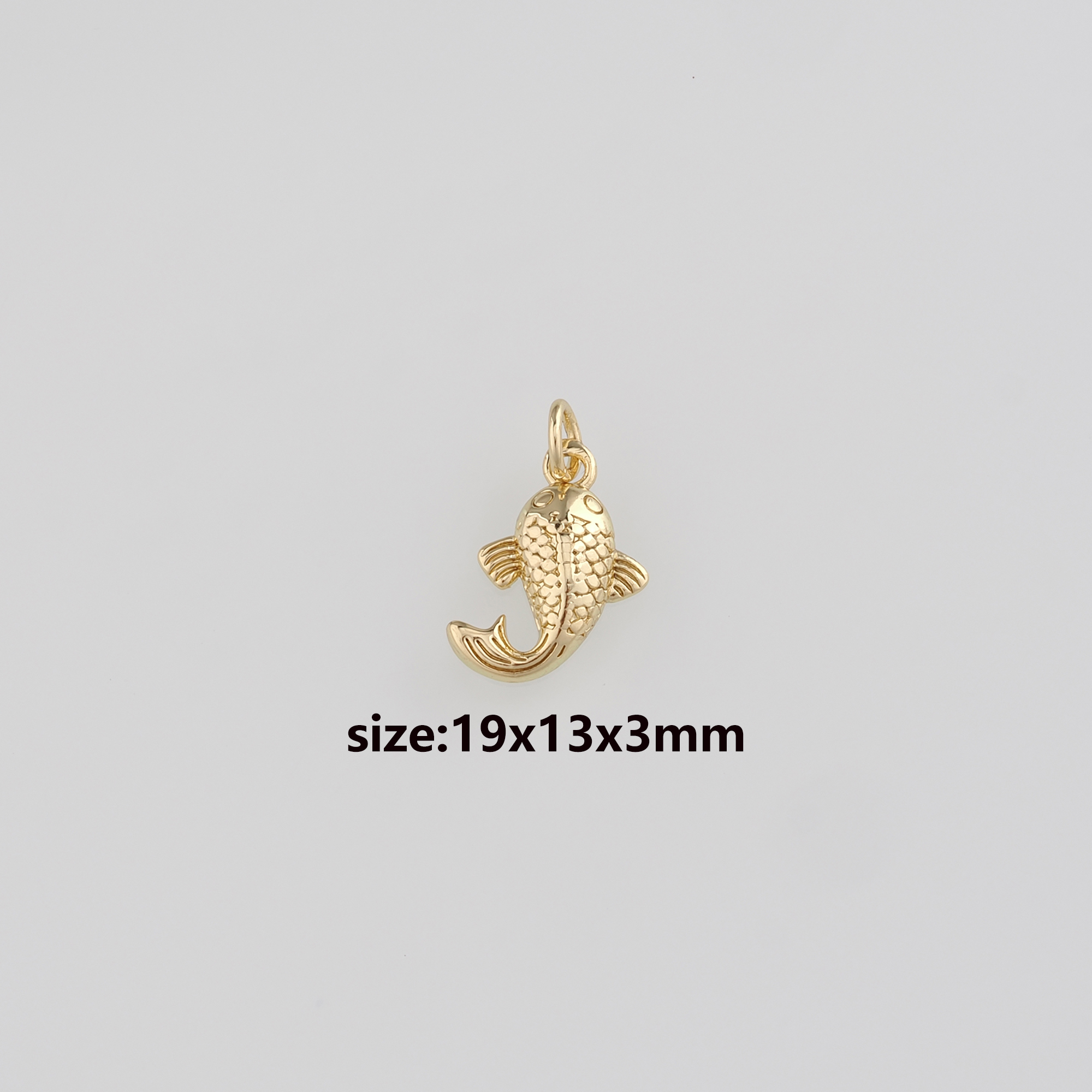 18K Gold Filled Fish Pendant,Ocean Fish Charm Earrings Necklace for DIY Jewelry Making Supply