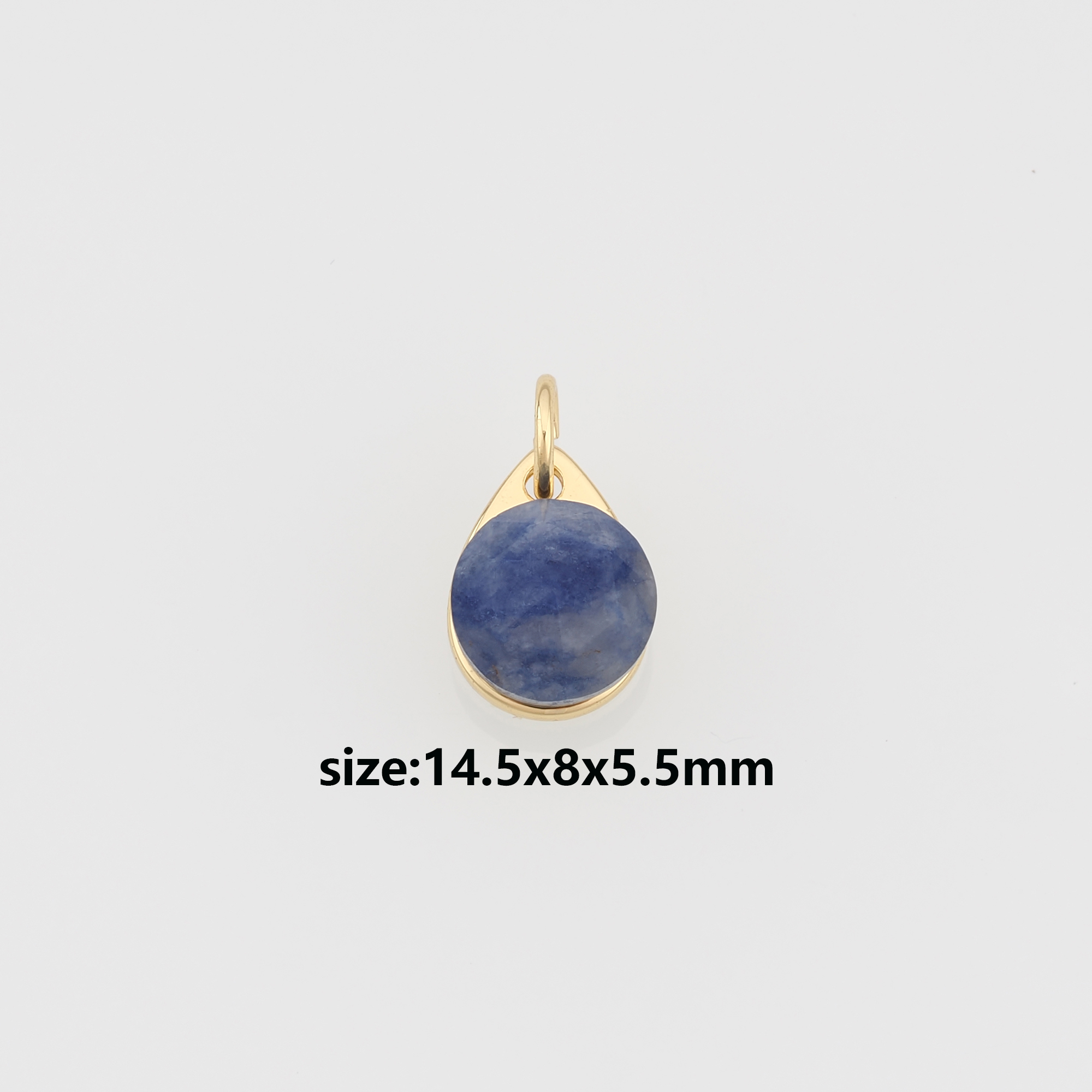 18K Gold Filled Round Pendant,Natural Stone Earrings Necklace for DIY Jewelry Making Supply