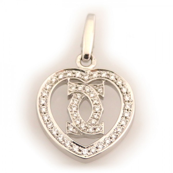 Cartier Pendant Top K18WG White Gold Pendant Top Necklace Diamond