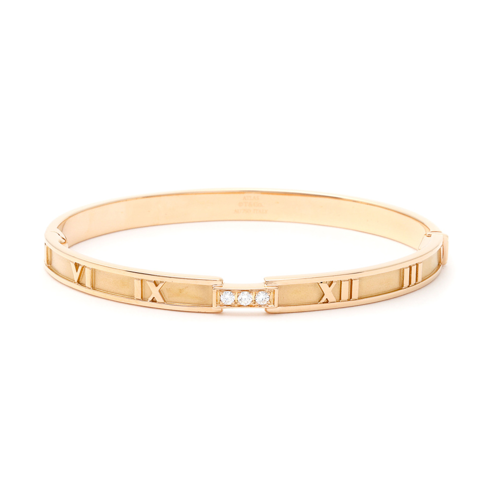 Tiffany & Co. Atlas Bracelet 18K Rose Gold Diamond