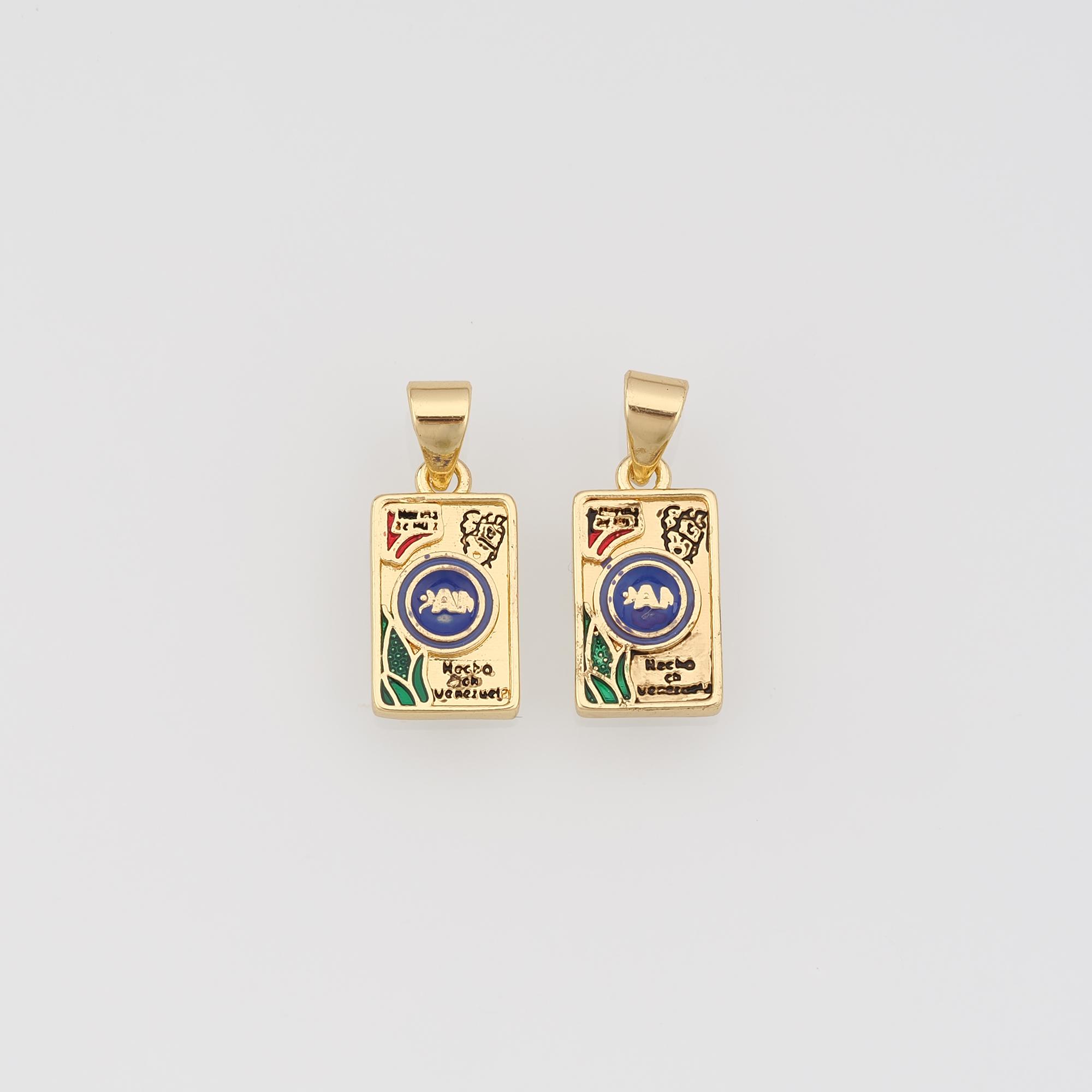 18K Gold Filled Food Package Pendant,Enamel Cornmeal Bag Charm Earrings Necklace for DIY Jewelry Making Supply