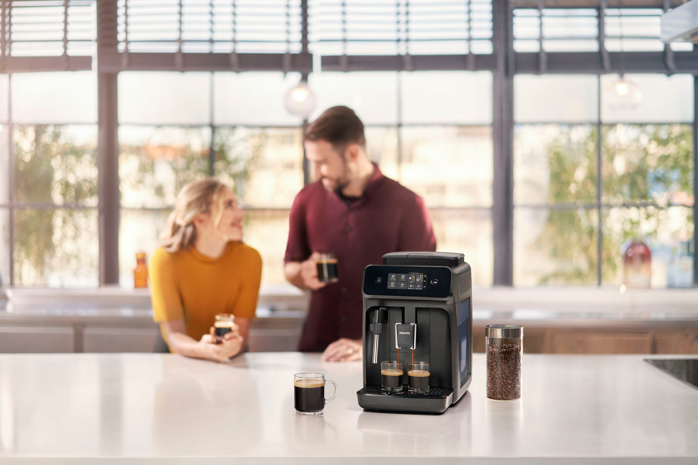 Philips - 1200 Series Fully Automatic Espresso Machine with Milk Frother - Black