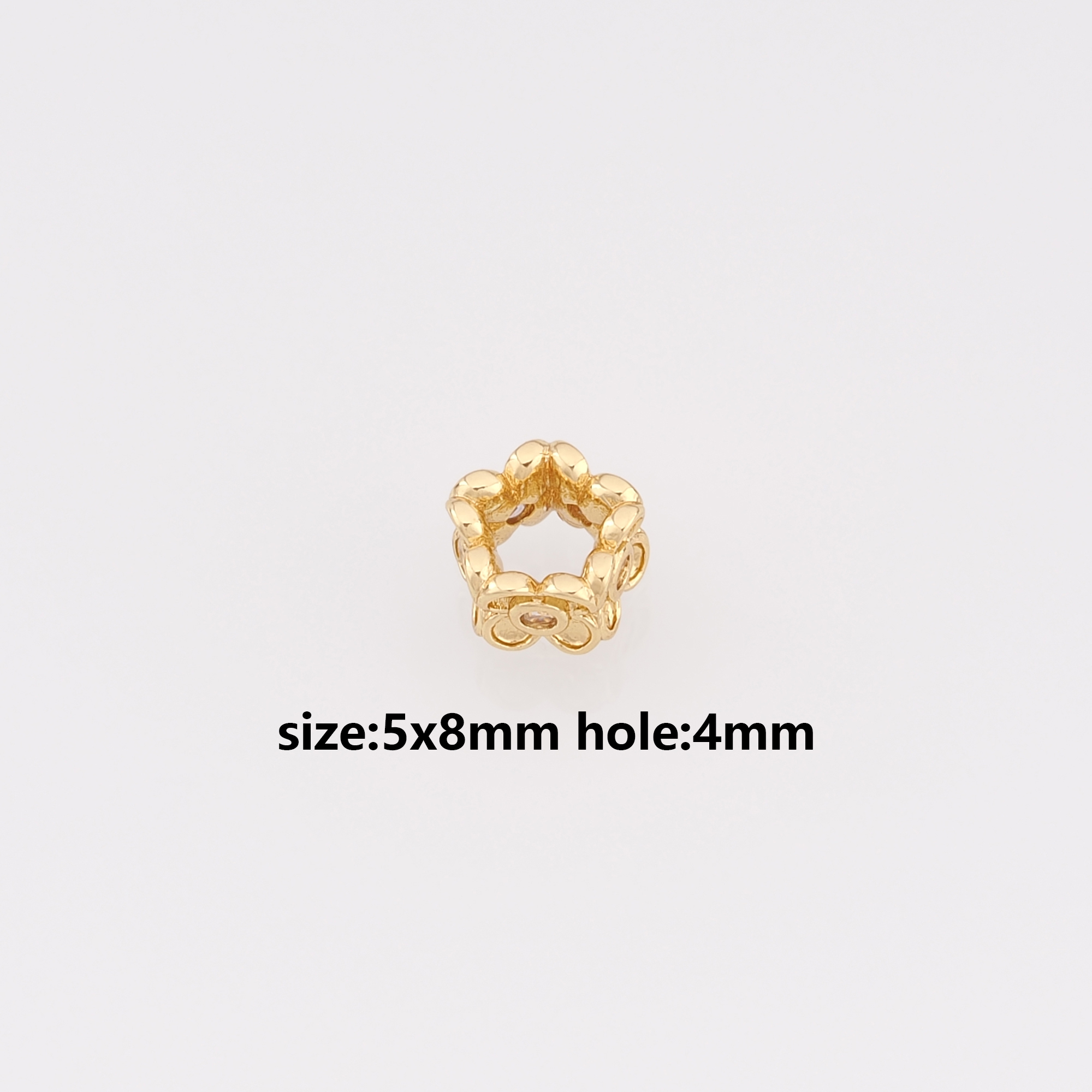 18K Gold Filled Flower Spacer Beads,Flower Bead for Bracelet Jewelry Necklace Making Supply