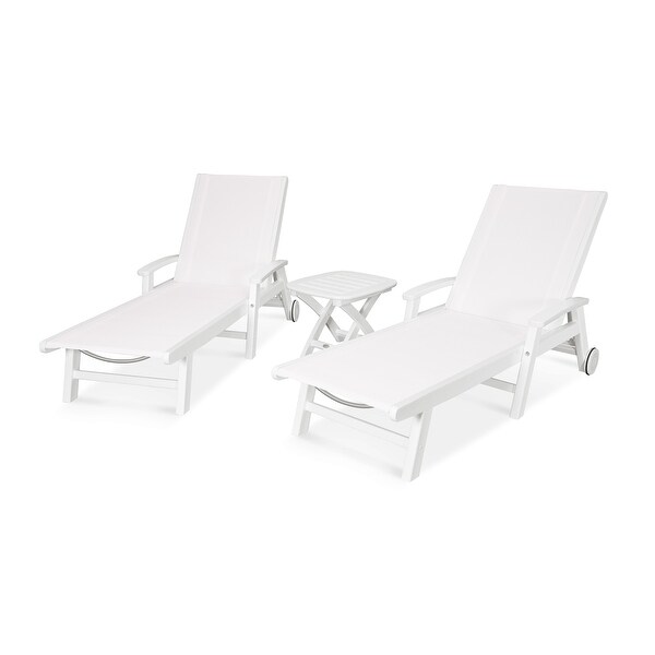 POLYWOOD Coastal 3piece Wheeled Chaise Set