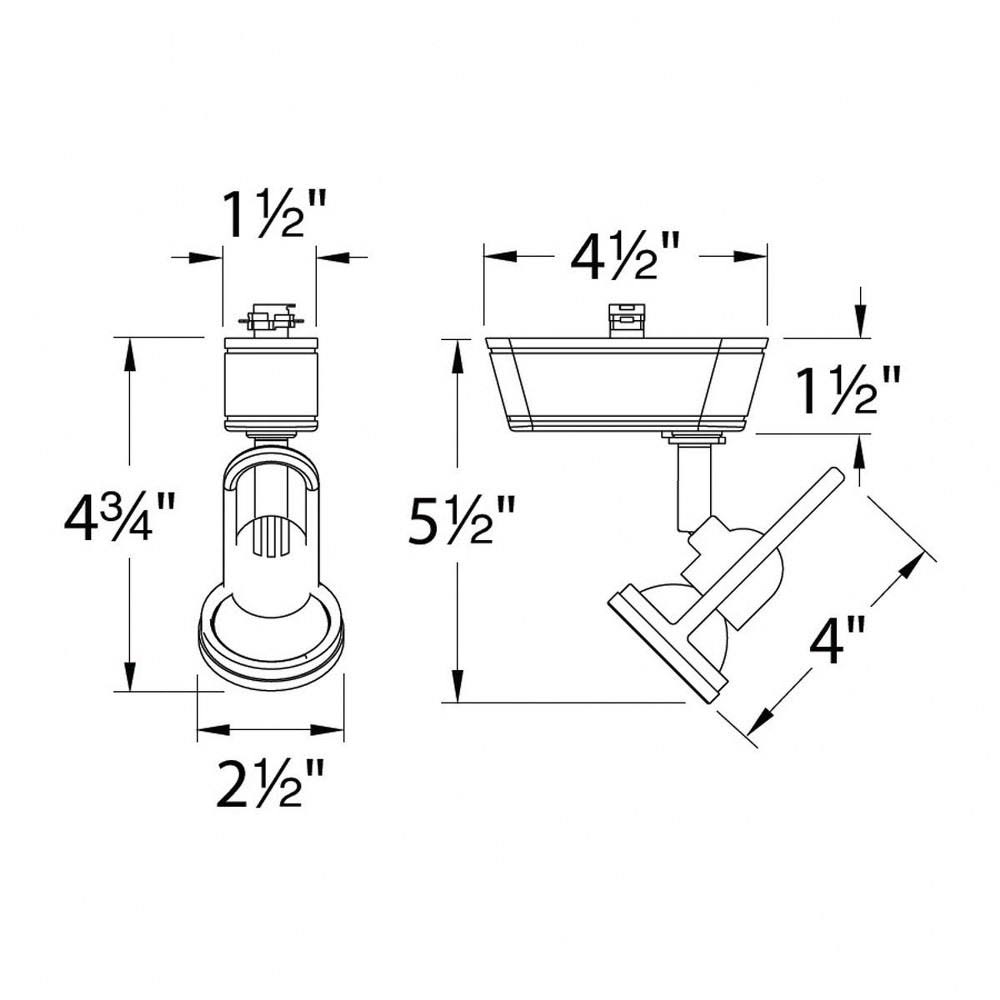 WAC Lighting 826 Low Voltage Track Head - Brushed Nickel HHT-826-BN