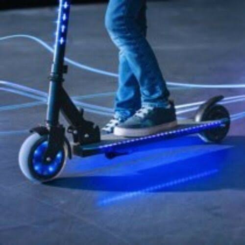 Jetson Glow Kids Electric Scooter with Throttle, LED Lights on Deck and Stem Blu