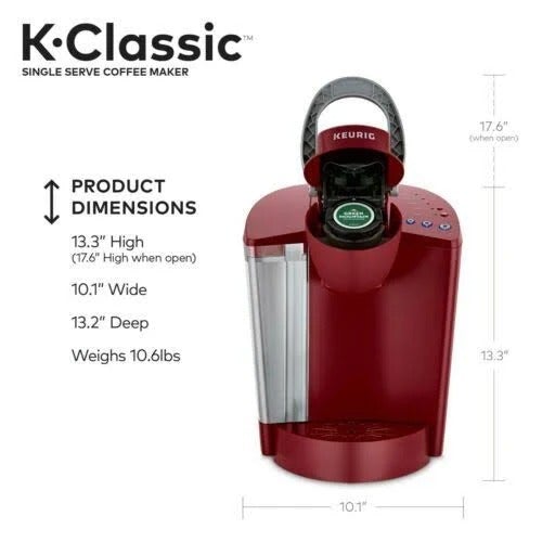 Keurig K-Classic Single Serve K-Cup Pod Coffee Maker – Rhubarb