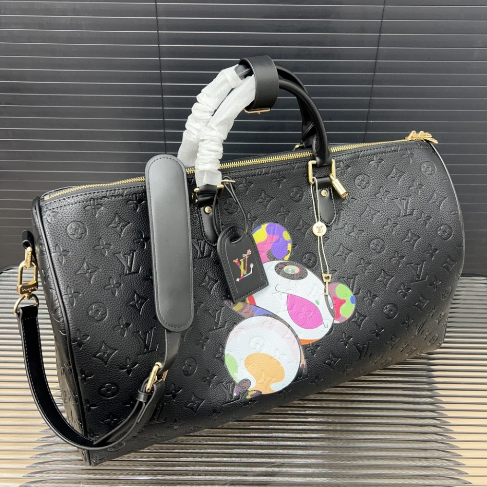 Louis Vuitton X Takashi Murakami Keepall Black 45Cm