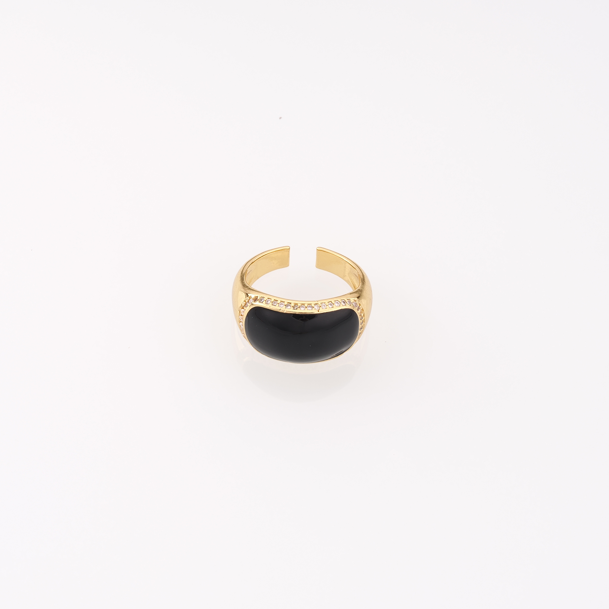 18K Gold Filled Wide Rings, Enamel Ring,Adjustable Ring,Minimalist Ring,Open Ring