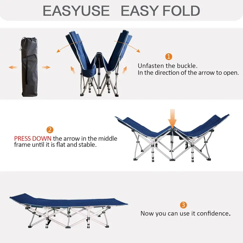 Two-Piece Folding Camping Cot Set – Includes Mattresses, Heavy-Duty Frames & Carry Bags