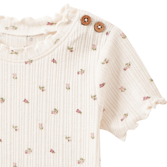 Topomini Pure Collection Baby T-Shirt mit Blümchen