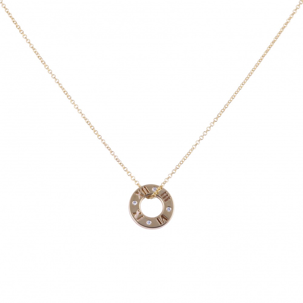 Tiffany & Co. Atlas 4P Diamond Necklace 18K Yellow Gold