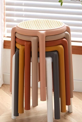 Rattan Stool Storage Kerusi Rotan Anyaman Tangan Untuk Ruang Tamu & Balkoni