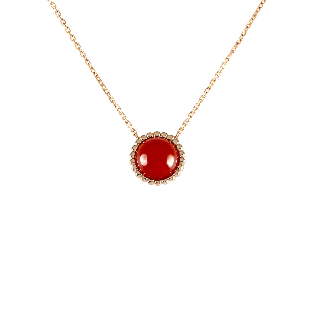 Van Cleef & Arpels Perlet Kruul Necklace 18K Rose Gold Carnelian VCARP4DO00