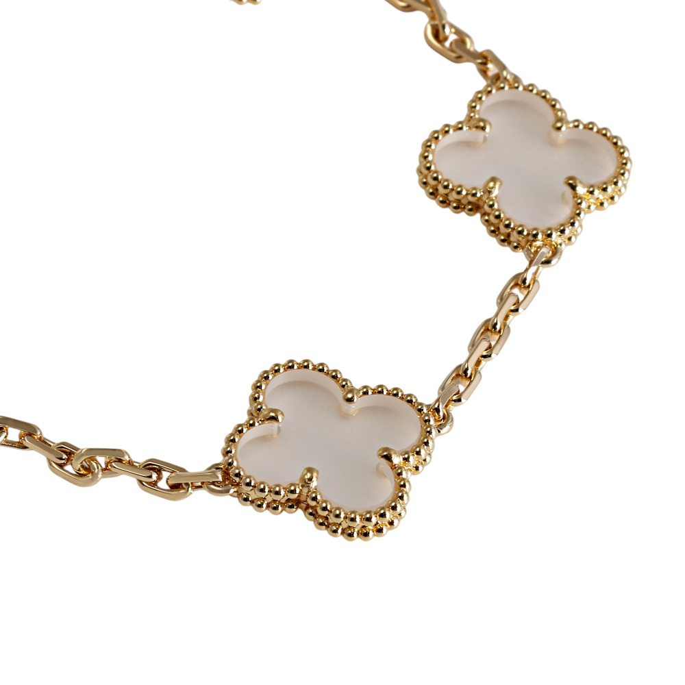 Van Cleef & Arpels Vintage Alhambra 5 Motifs Only 11 Pieces Available In Japan Bracelet 18K Yellow Gold Rock Crystal VCARP39D00