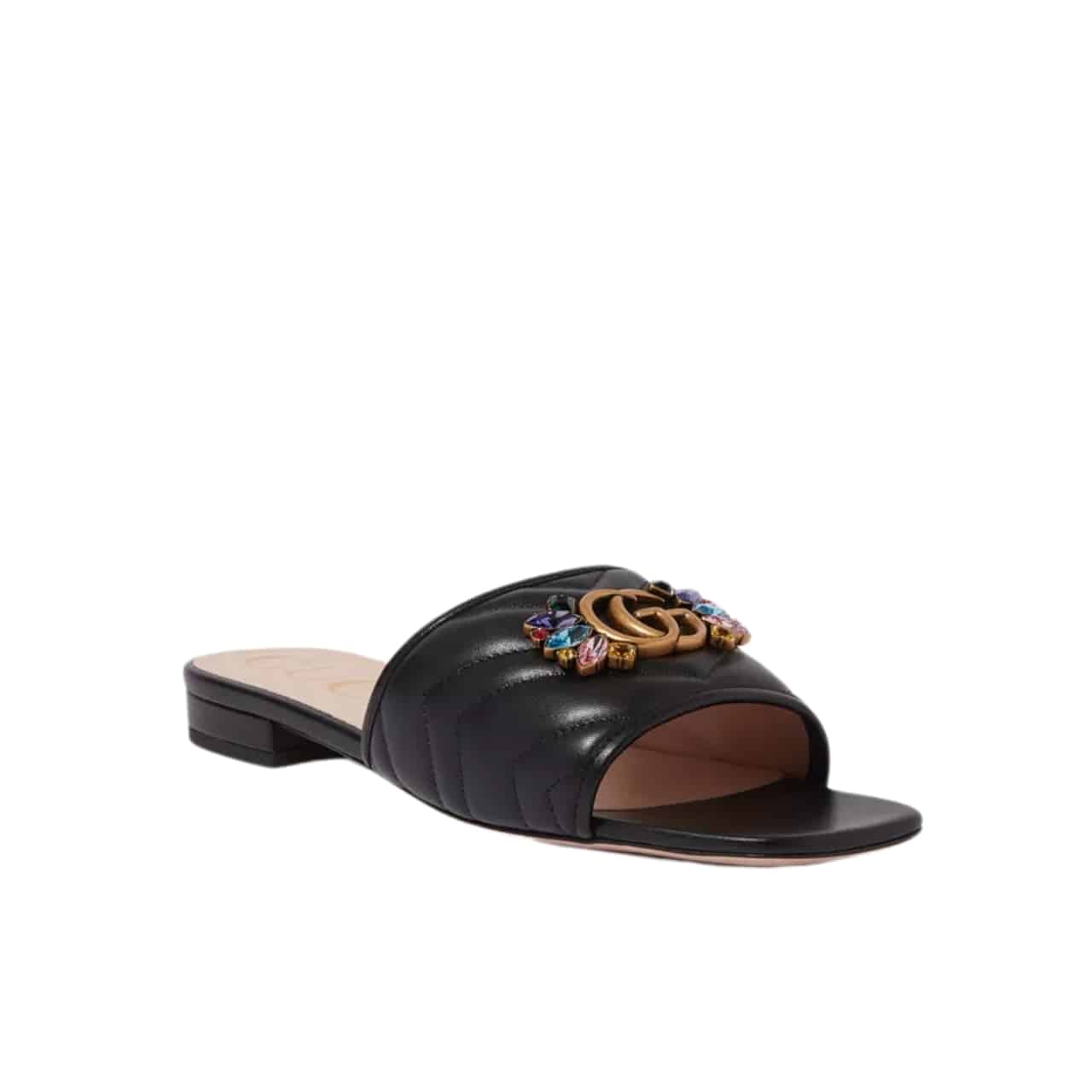 Gucci Women Black Slipper ?With Double G 655463