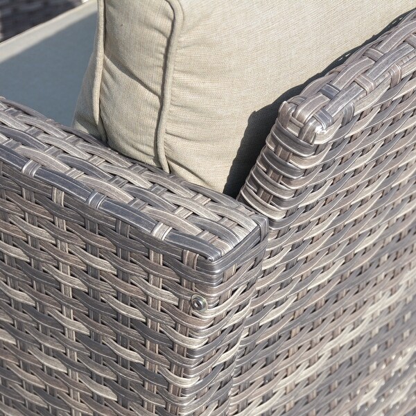 OVIOS Wicker Swivel Rocking Chair 3piece Set