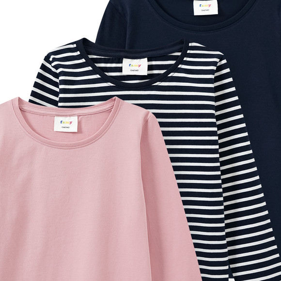 Famy 3 Mädchen Langarmshirts im Set