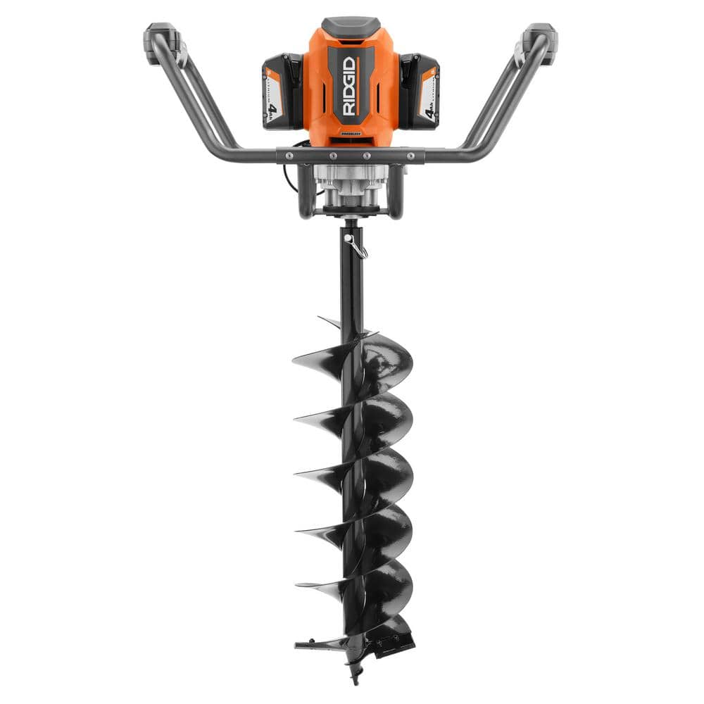 Ridgid 18-Volt Earth Auger with 8 in. Bit and (2) 4.0 Ah Batteries and Charger R01701K