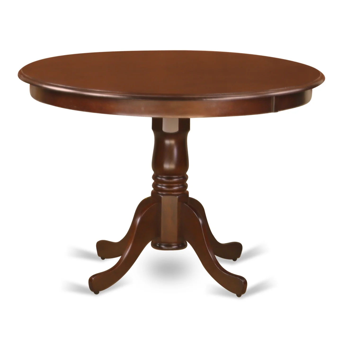 HomeStock Baroque Bliss 5-Piece Dining Room Table Set- 4 Dining Chairs And Small Round Table Hardwood Structure -High Back & Mahogany Finish