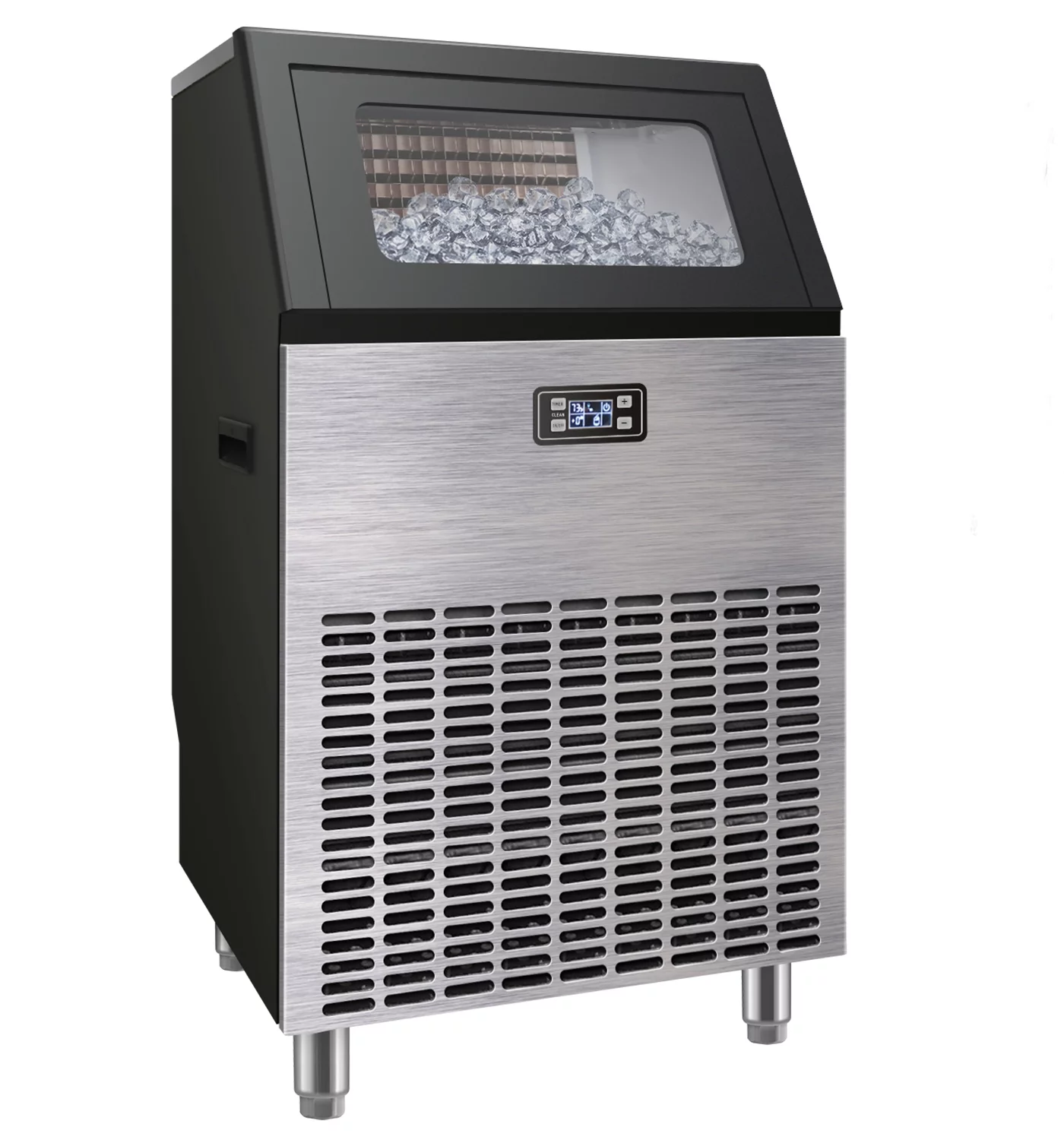 ADT Ice Mahcine Stainless Steel Under Counter Freestanding Commercial Ice Maker Machine for Home/Kitchen/Office/Restaurant/Bar/Coffee (270LB, Single-Water Inlet)