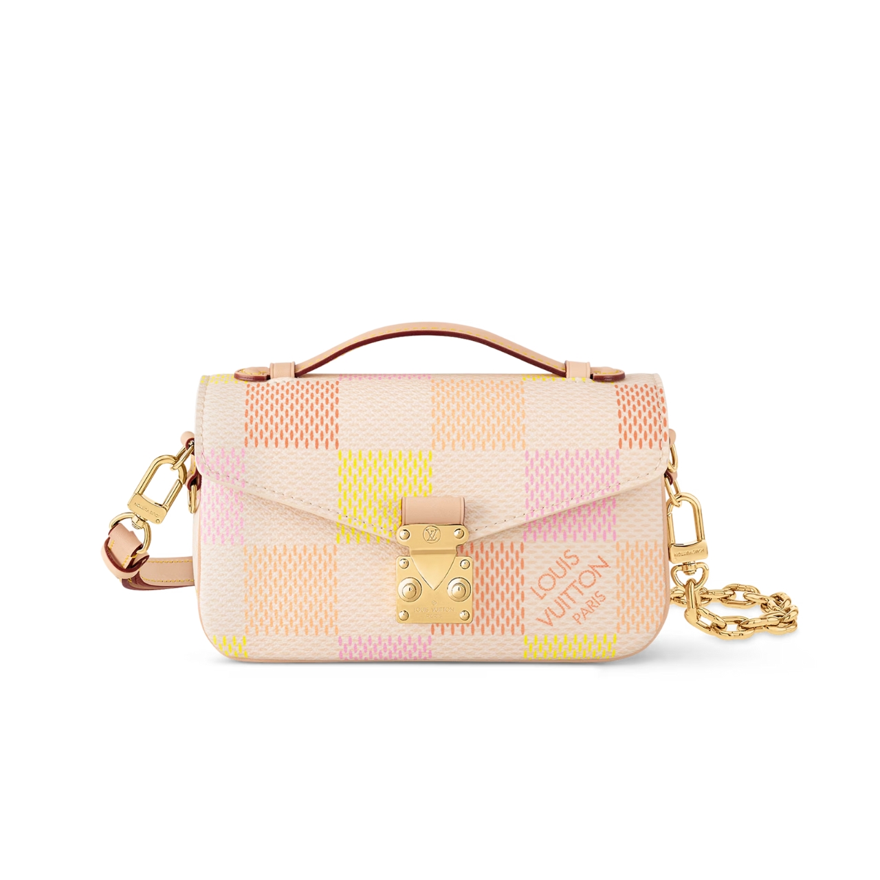 Louis Vuitton Pochette M Tis East West Damier Canvas Peach 21Cm N40749
