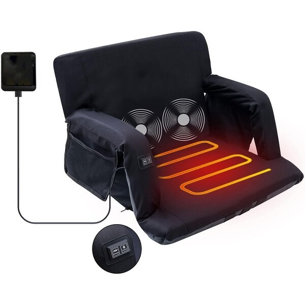 Stadium Seat,Heated Stadium Seat with Massage Function Reclining Bleacher Seat Equipped with a 12V 10000mAh Battery Included
