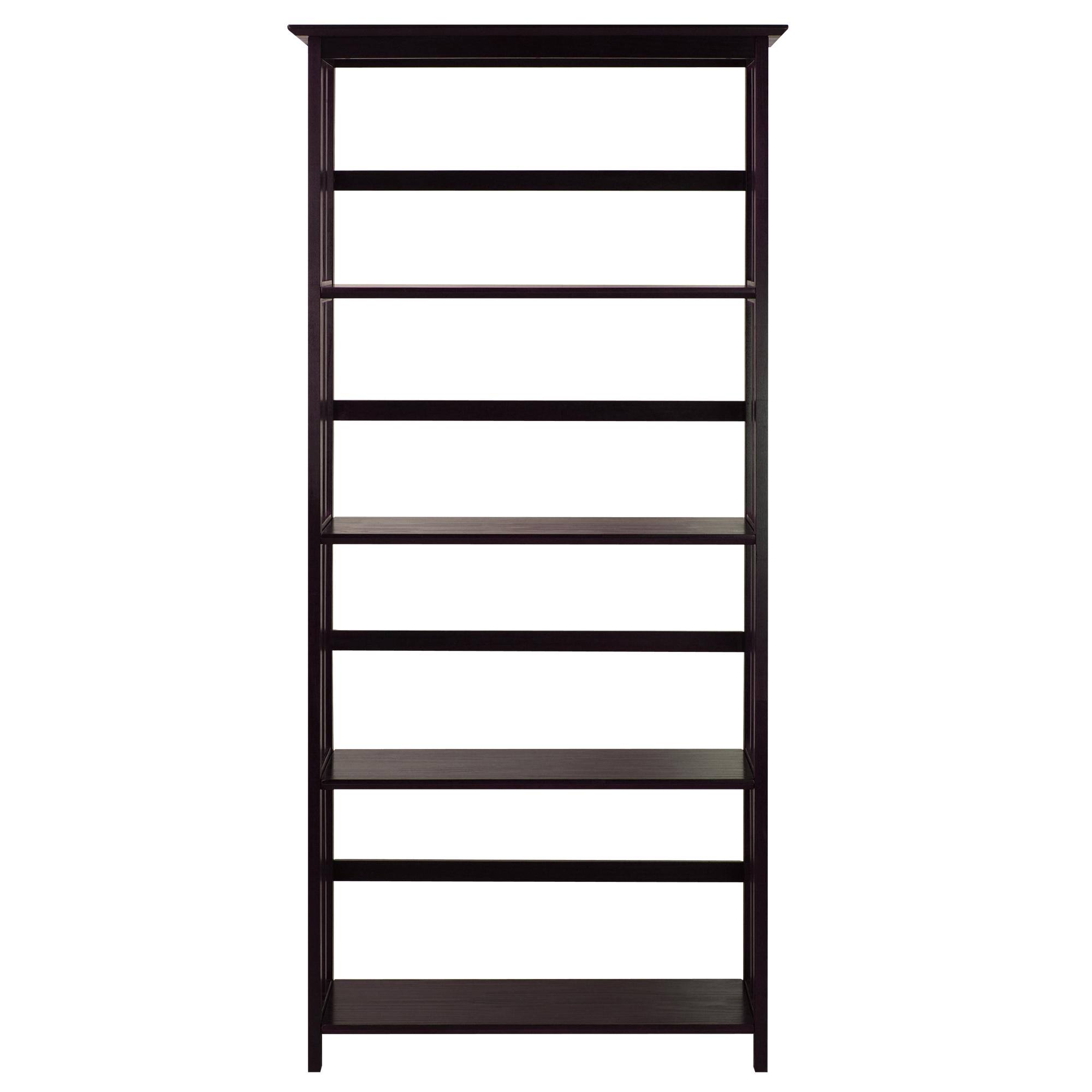 Mission Style 5-Shelf Bookcase-Espresso, Brown