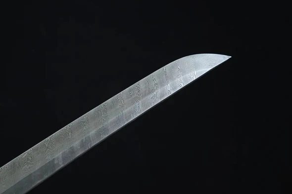 Handmade Black And Purple Katana Sword Real Japanese Samurai Sword Full Tang——Damascus Steel