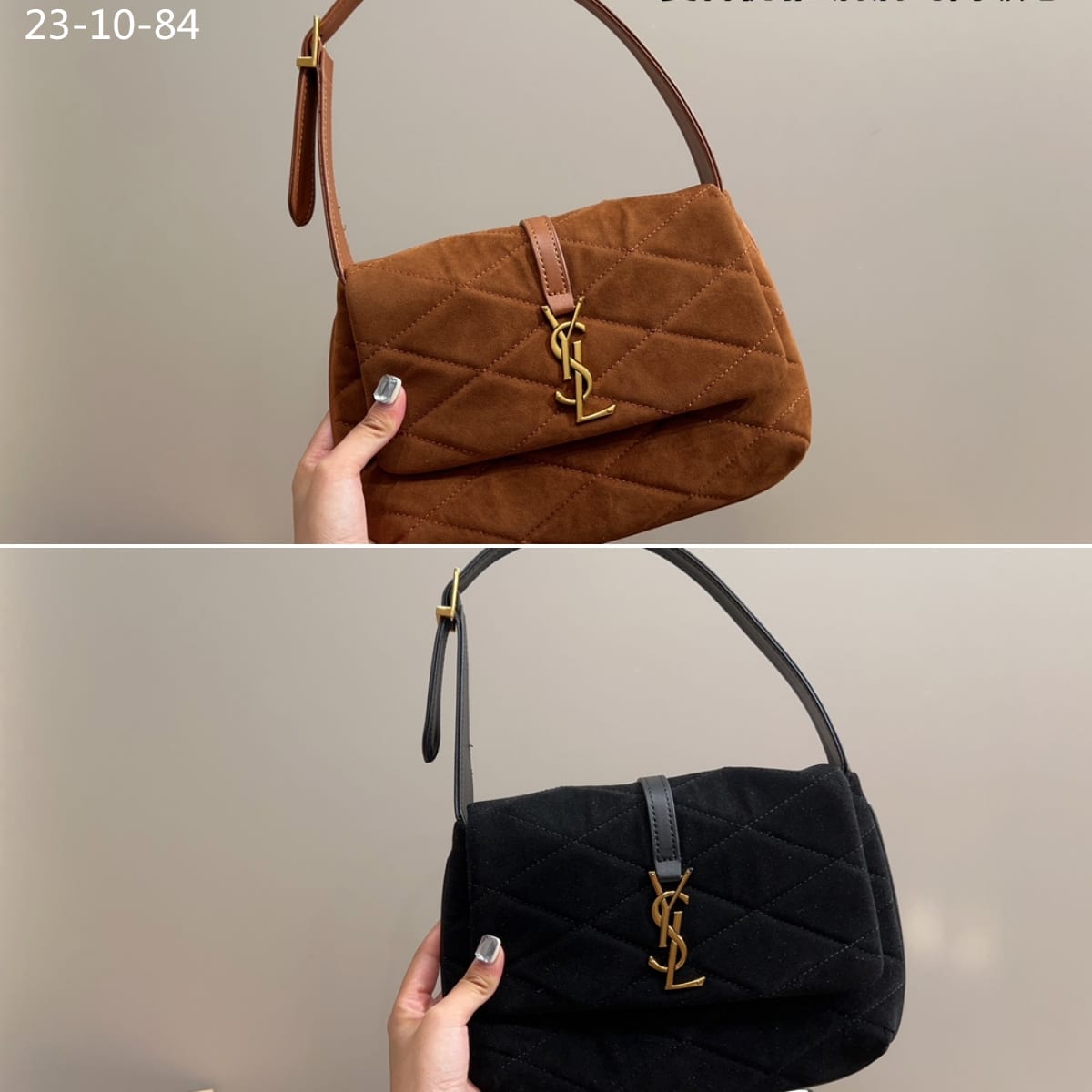 Saint Laurent Le 5 A 7 Hobo Bag Brown 27Cm