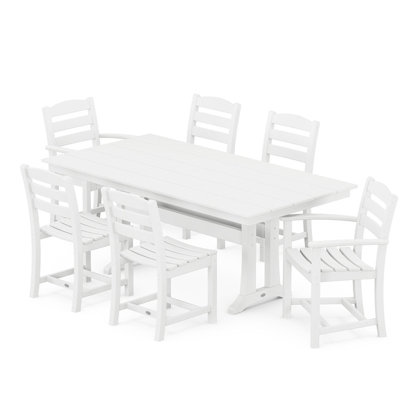 POLYWOOD La Casa Caf�� 7Piece Farmhouse Trestle Dining Set