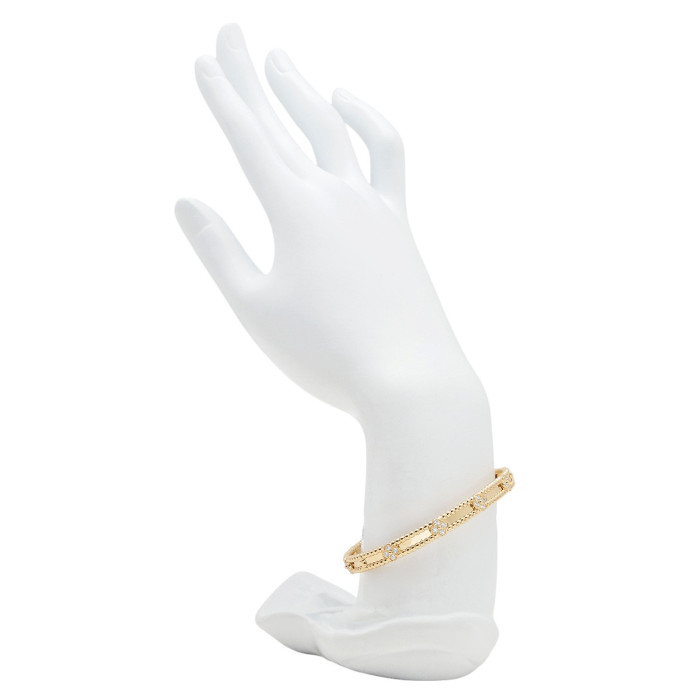 Van Cleef & Arpels Perlet Sweet Clover Bracelet 18K Yellow Gold Diamond VCARP6X600