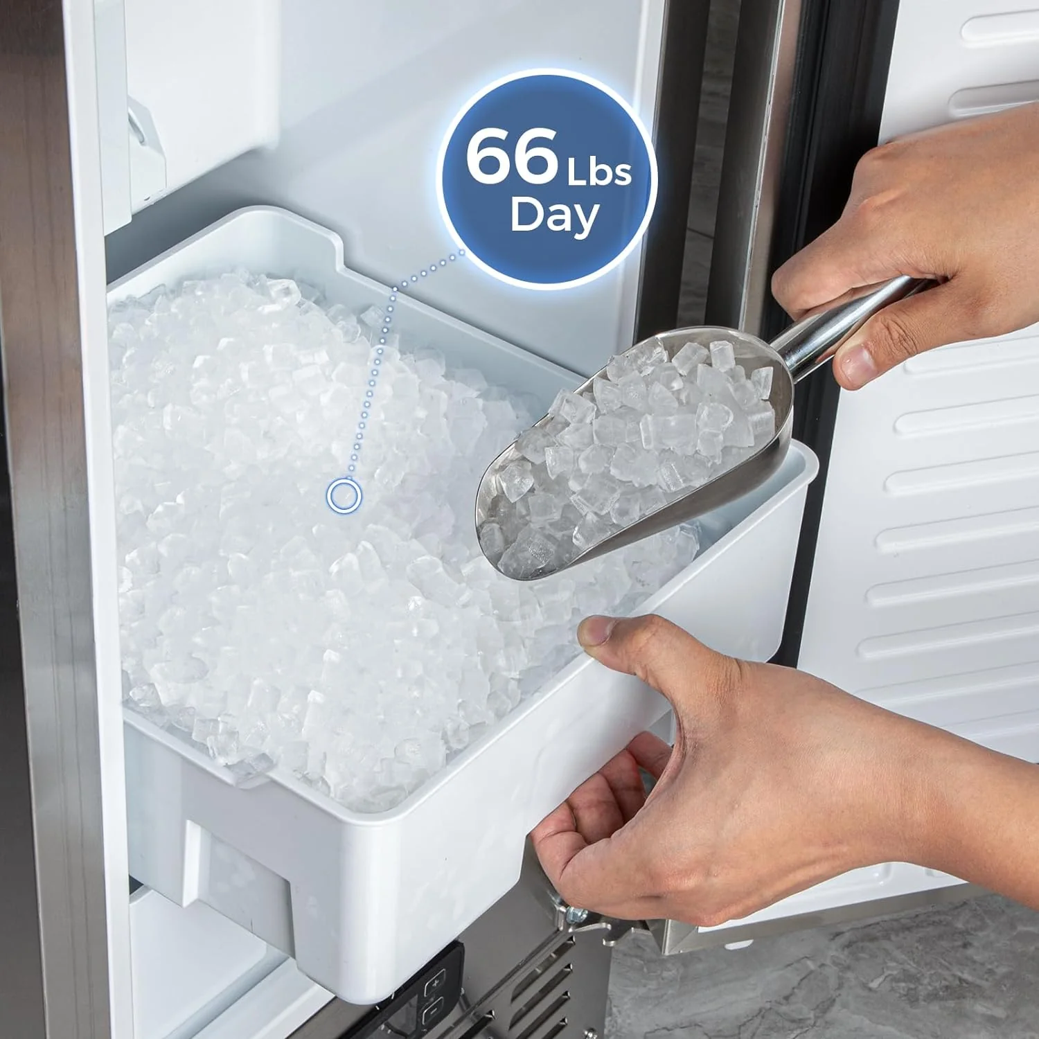 Kismile Commercial Under Counter Built-in Nugget Ice Maker Z5830N