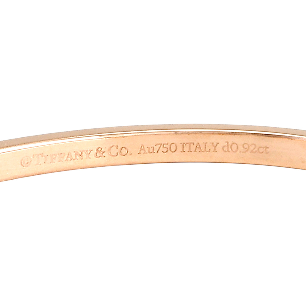 Tiffany & Co. Tiffany T One Hinge Bangle Narrow Model Bracelet 18K Rose Gold Diamond 68315743