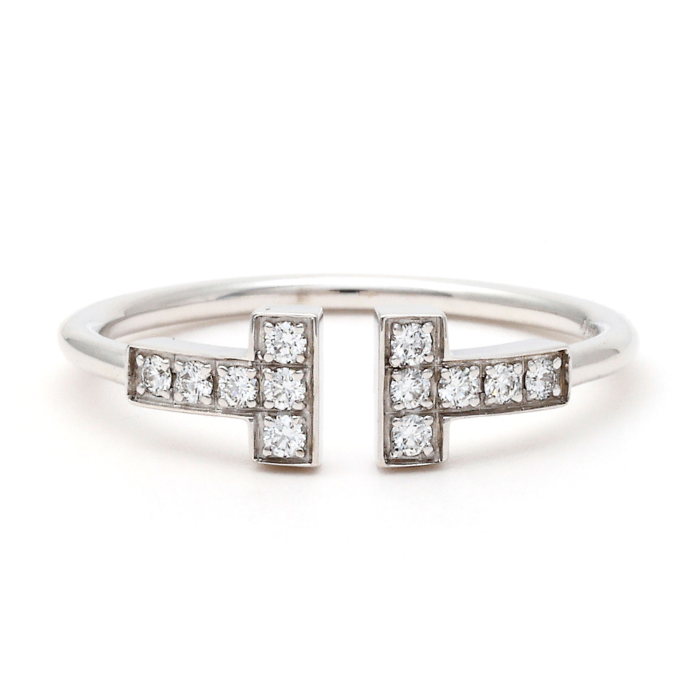 Tiffany & Co. Tiffany T Diamond Wire Ring 18K White Gold 60147242