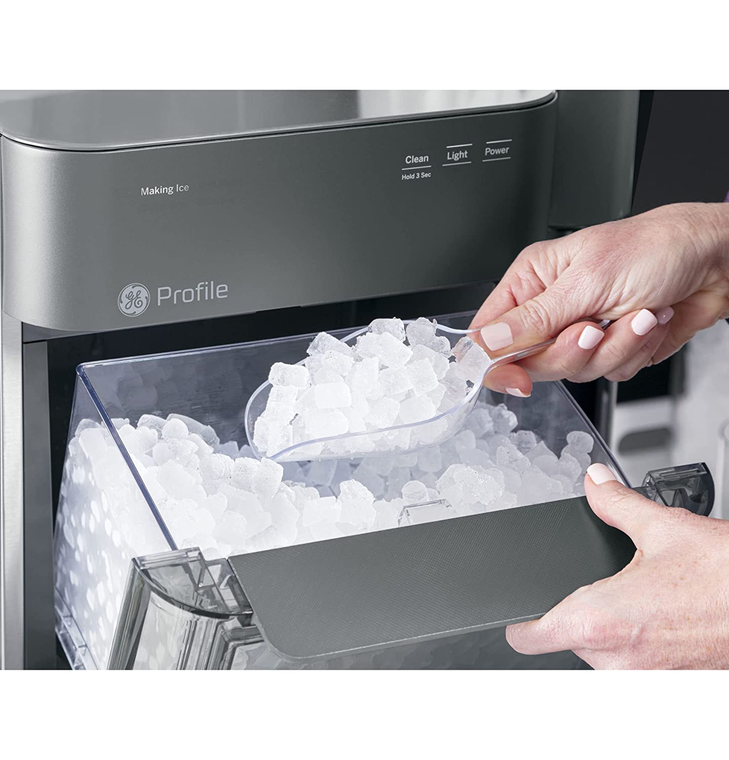 2026 GE Profile Opal 2.0 | Countertop Nugget Ice Maker | Ice Machine with WiFi Connectivity | Smart Home Kitchen Essentials | Black Stainless
