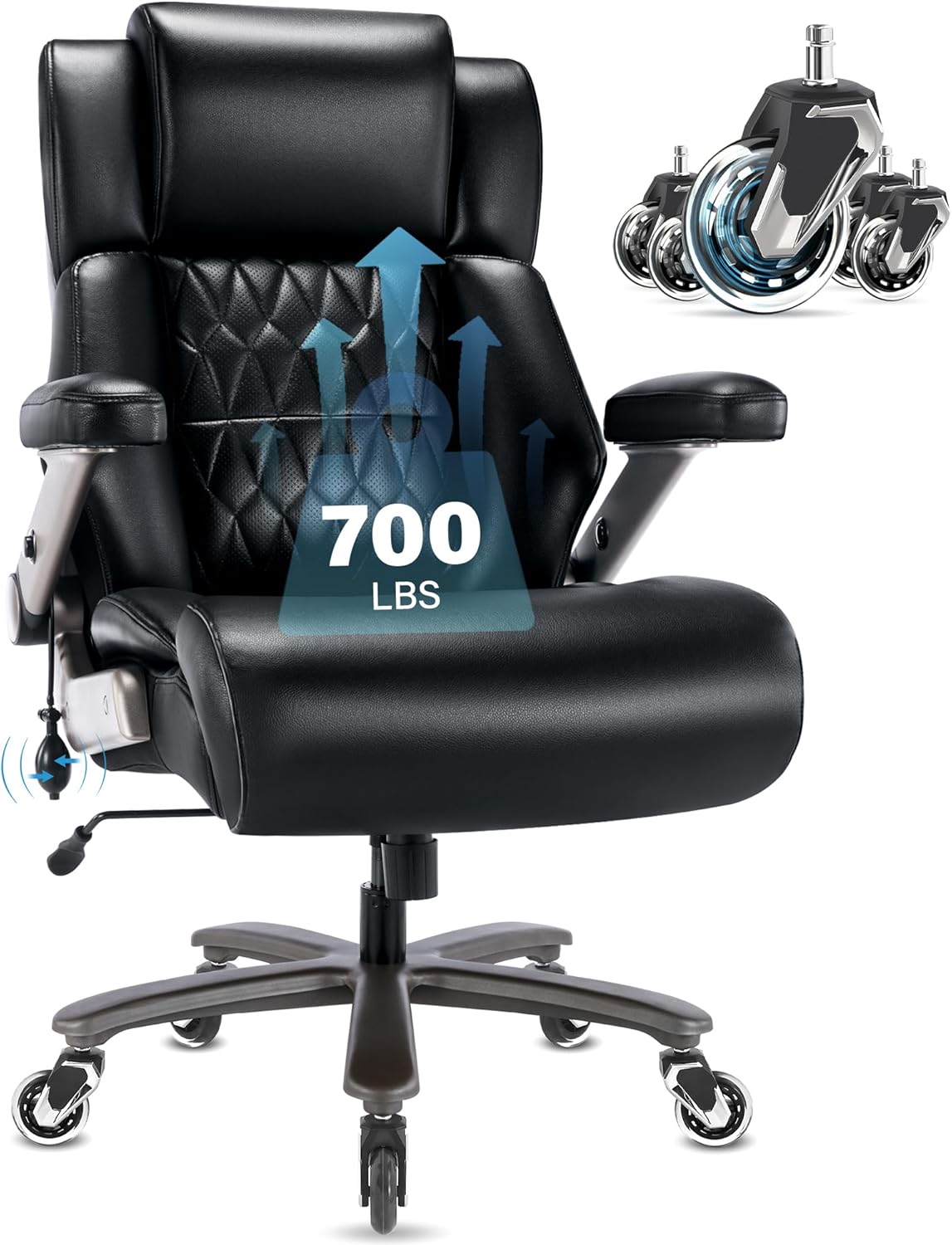Big & Tall Office Chair, 700LBS, Lumbar Support, 3D Arms, Ergonomic Design