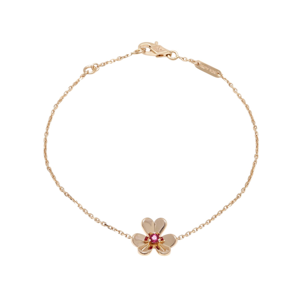 Van Cleef & Arpels Frivole Bracelet 18K Rose Gold Ruby VCARP7S900