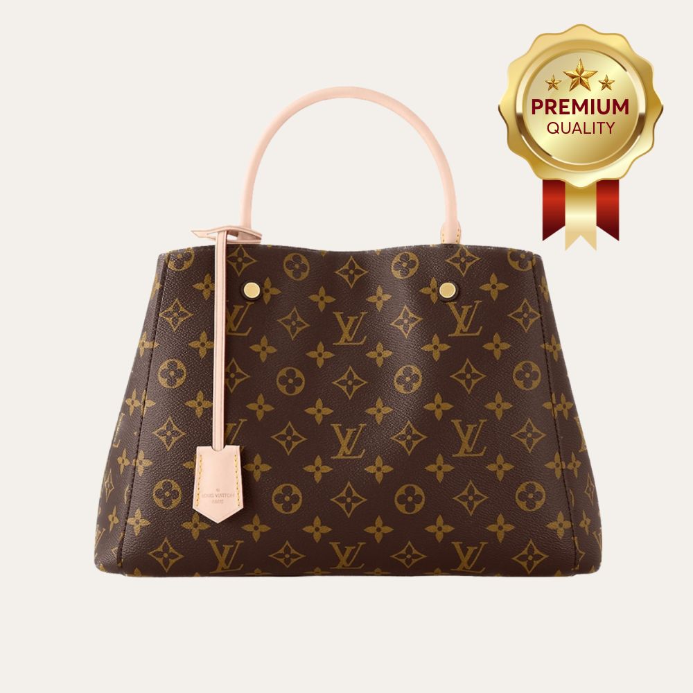 [Premium Quality] – Louis Vuitton Montaigne MM Monogram Coated Canvas Brown 13 Inches M41056