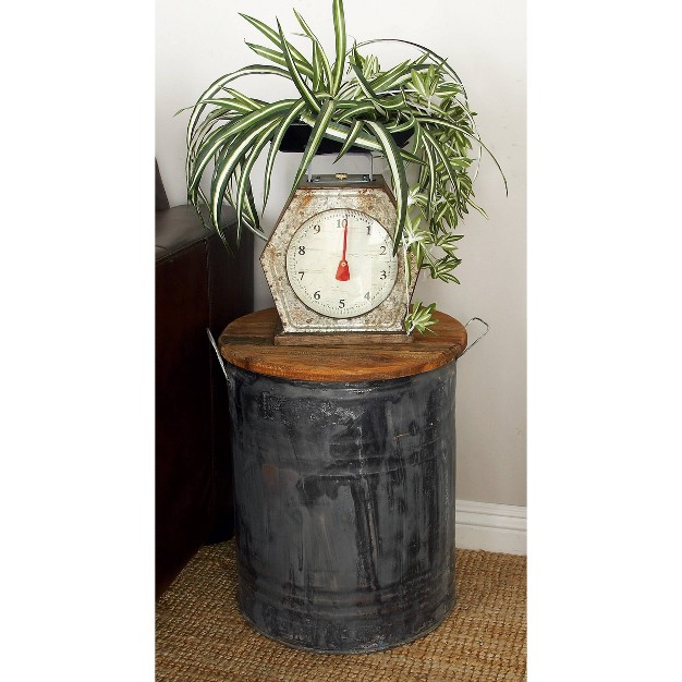 Farmhouse Tin And Wood Stool Gray Olivia amp May
