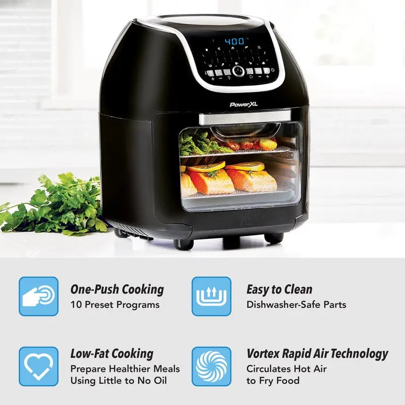 PowerXL Vortex Air Fryer Pro Plus – 10-Quart, 1700W Rapid Air Technology, Multi-Cook Functionality